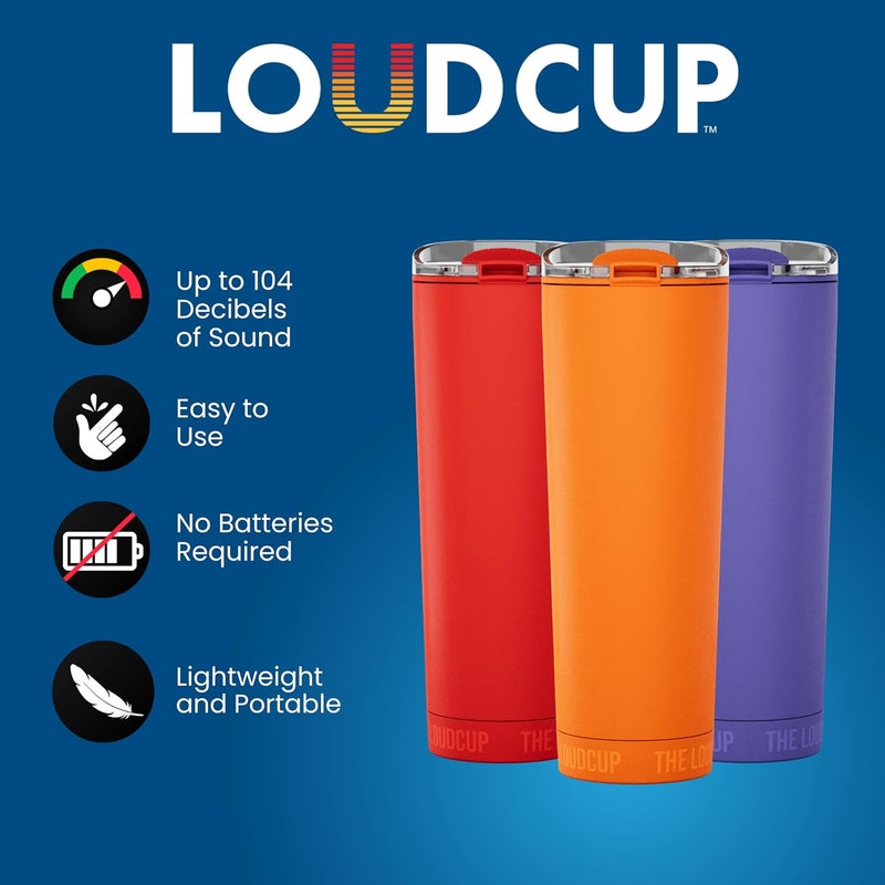 Loud Cup The LoudCup Reusable Water Bottle – 2-in-1 Travel Tumbler & Noisemaker – BPA-Free, Blow Horn & Cup with Slide Lid – Perfect for Sports Events, Game Day, Tailgating & Parties - Image 3